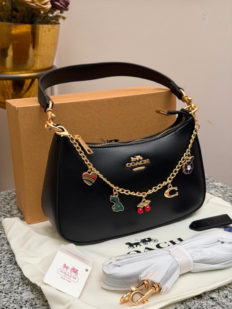 Charm chain shoulder bag
